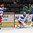 GRAND FORKS, NORTH DAKOTA - APRIL 19: The puck gets past Russia's Danil Tarasov #1 for a third period goal while Russia's Alexander Alexeyev #4 and Sweden's Axel Jonsson Fjallby #16 look on during preliminary round action at the 2016 IIHF Ice Hockey U18 World Championship. (Photo by Matt Zambonin/HHOF-IIHF Images)

